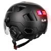 ILM Bluetooth Smart Adult Bike Helmet with Automatic G-Sensor Turn Signal & Brake Warning LED Light Control, Road Cycling Bicycle Helmets for Men Women E3-12LSBT Matte Black Small Medium view 1