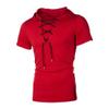 Men's Lace Up Short Sleeve Hooded T-Shirt Solid Color Slim Casual Hip-Hop T-Shirt Drawstring Hipster Hoodie Tee (Red,3X-Large) view 1