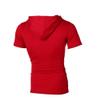 Men's Lace Up Short Sleeve Hooded T-Shirt Solid Color Slim Casual Hip-Hop T-Shirt Drawstring Hipster Hoodie Tee (Red,3X-Large) view 2