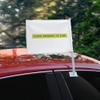 CUNY School of Law Secondary Logo Car Truck Flag with Window Clip On Pole Holder - Right Passenger Side view 2