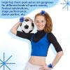 Yuxung 12 Pieces Metallic Pom Poms Hair Ropes for Cheerleading Cheering Elastic Hair Ties Party Costume Pompoms Ponytail Holder for Cheers Team Ball Dance Basketball Game Outdoor Activities view 4