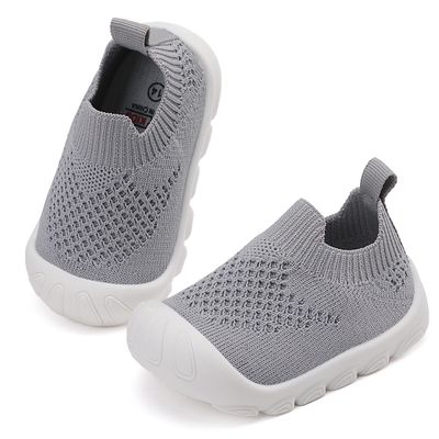 AILYLAKP Toddler Baby Boy Girl Shoes Kids Breathable Sneakers Tennis Shoes 6-36 Months Infant Slip on Shoes Grey