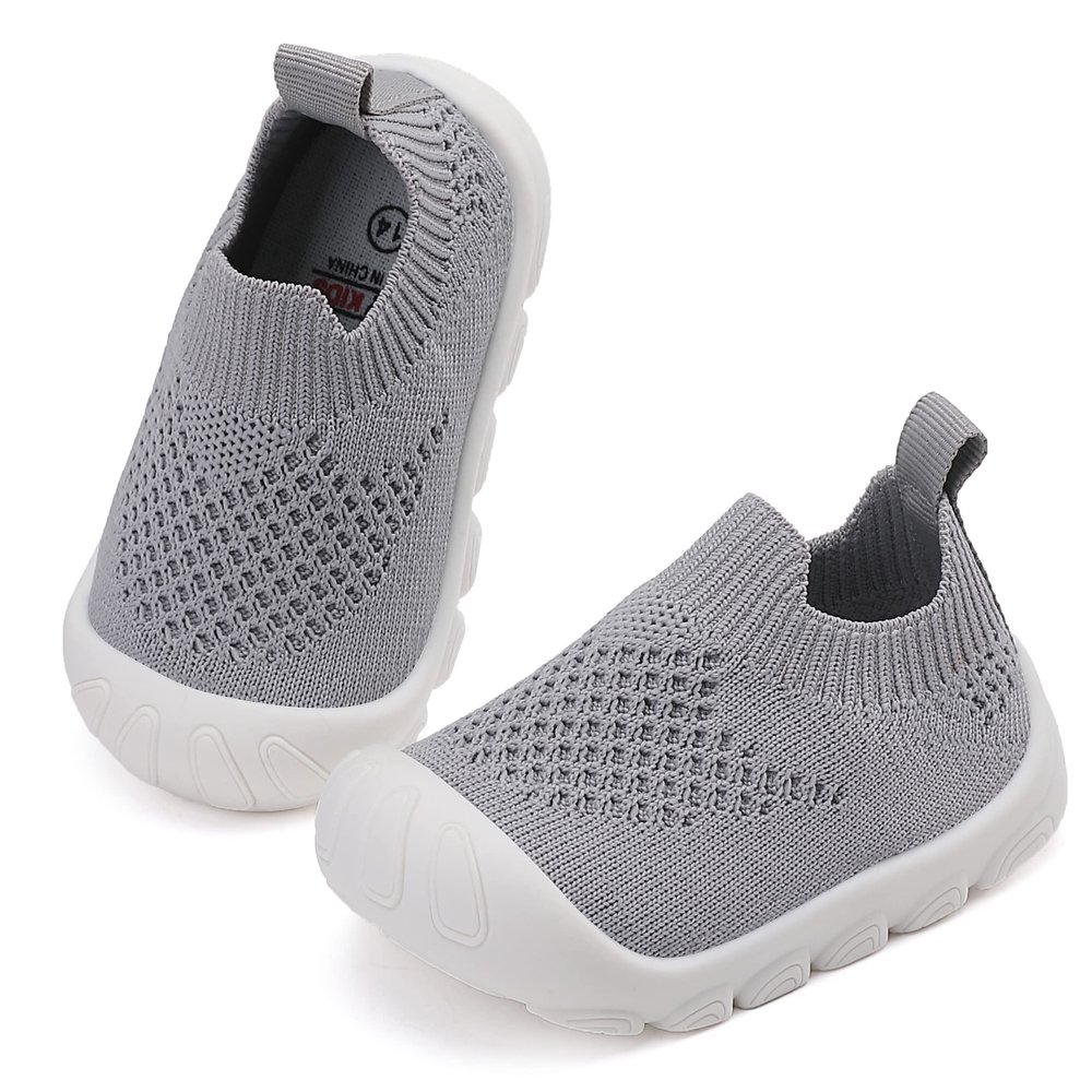 AILYLAKP Toddler Baby Boy Girl Shoes Kids Breathable Sneakers Tennis Shoes 6-36 Months Infant Slip on Shoes Grey