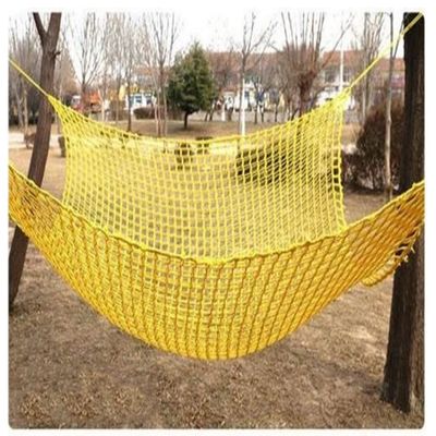 Climbing Cargo Net 5mm Thick 5cm mesh Treehouse net Double Layers Playground Safety Net Climbing Cargo net Cargo Rope net Used for Treehouse Accessories (Color : Yellow, Size : 2X2m)