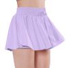 EXARUS 3 Pack Girls Shorts Butterfly Flowy Athletic Skort Dance Cheer Outfits Teen Running Skirts Preppy Tennis 2 in 1 Flutter Gym Kids Tween Clothes Red Blue Purple 8Y view 2