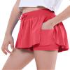 EXARUS 3 Pack Girls Shorts Butterfly Flowy Athletic Skort Dance Cheer Outfits Teen Running Skirts Preppy Tennis 2 in 1 Flutter Gym Kids Tween Clothes Red Blue Purple 8Y view 4