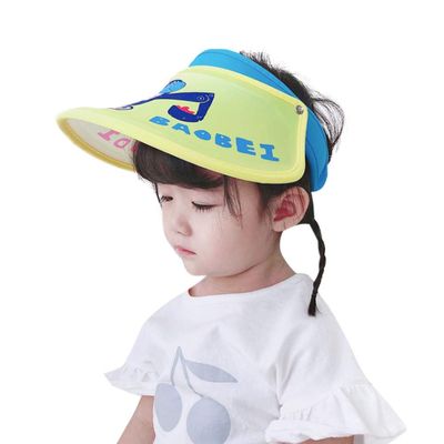 Boy Girl Dinosaur Visor Cap Children Wide Brim Sun Hat Adjustable Sport Summer Cap Beach Travel Outdoor Headwear Aged 3-8Y