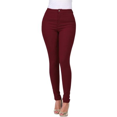 XUETON Womens Slim Fit Dress Pants for Work Business High Waisted Stretch Jegging with Pockets Skinny Jeans Denim Pencil Pant(Wine,XX-Large)