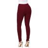 XUETON Womens Slim Fit Dress Pants for Work Business High Waisted Stretch Jegging with Pockets Skinny Jeans Denim Pencil Pant(Wine,XX-Large) view 2