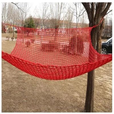 Climbing Cargo Net 5mm Thick 5cm mesh Treehouse net Double Layers Playground Safety Net Climbing Cargo net Cargo Rope net Used for Treehouse Accessories (Color : Red, Size : 3X3m)