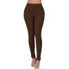 XUETON Womens Slim Fit Dress Pants for Work Business High Waisted Stretch Jegging with Pockets Skinny Jeans Denim Pencil Pant(Brown,Large) view 1
