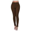 XUETON Womens Slim Fit Dress Pants for Work Business High Waisted Stretch Jegging with Pockets Skinny Jeans Denim Pencil Pant(Brown,Large) view 2