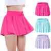 EXARUS 3 Pack Girls Shorts Butterfly Flowy Athletic Skort Dance Cheer Outfits Teen Running Skirts Preppy Tennis 2 in 1 Flutter Gym Kids Tween Clothes Hot Pink Blue Purple 8Y view 1