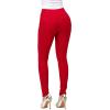 XUETON Womens Slim Fit Dress Pants for Work Business High Waisted Stretch Jegging with Pockets Skinny Jeans Denim Pencil Pant(Red,Large) view 2