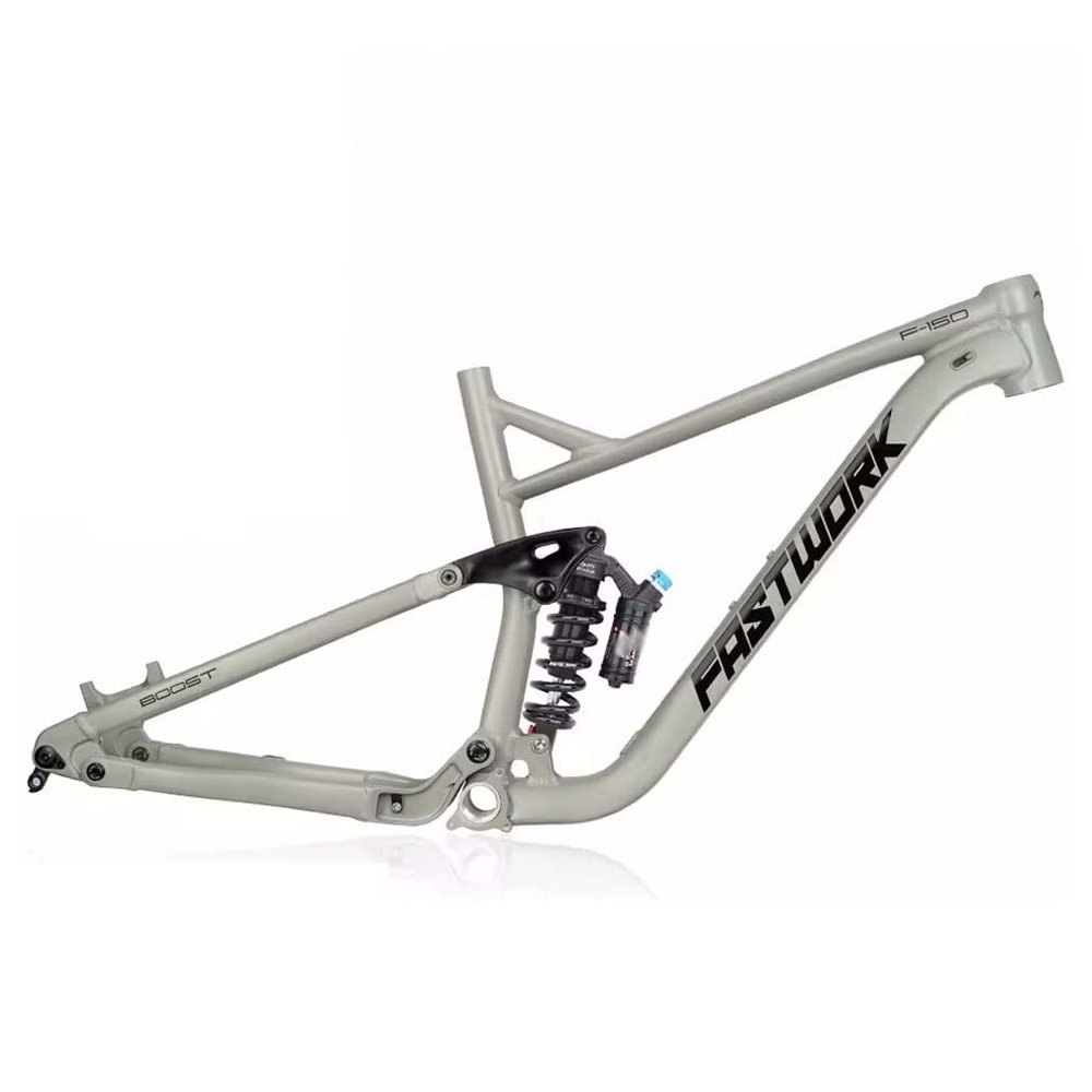 HIMALO Downhill Suspension Frame 27.5er 29er Mountain Bike Frame 17''/19'' Disc Brake Thru Axle Boost Bike Frame XC/DH,with Rear Shocks (Color : Light Grey, Size : 29x17'')