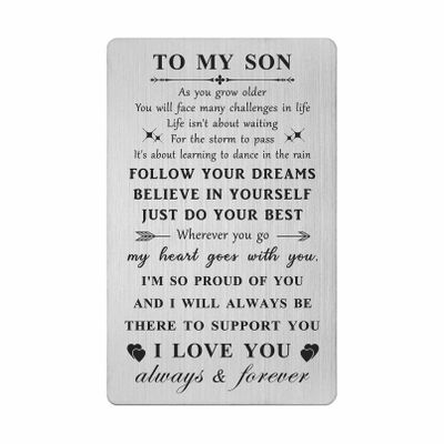 HYHYDHP Son Christmas Cards from Mom Dad - Fathers Day Card for Son - Son Graduation Gifts Birthday Ideas