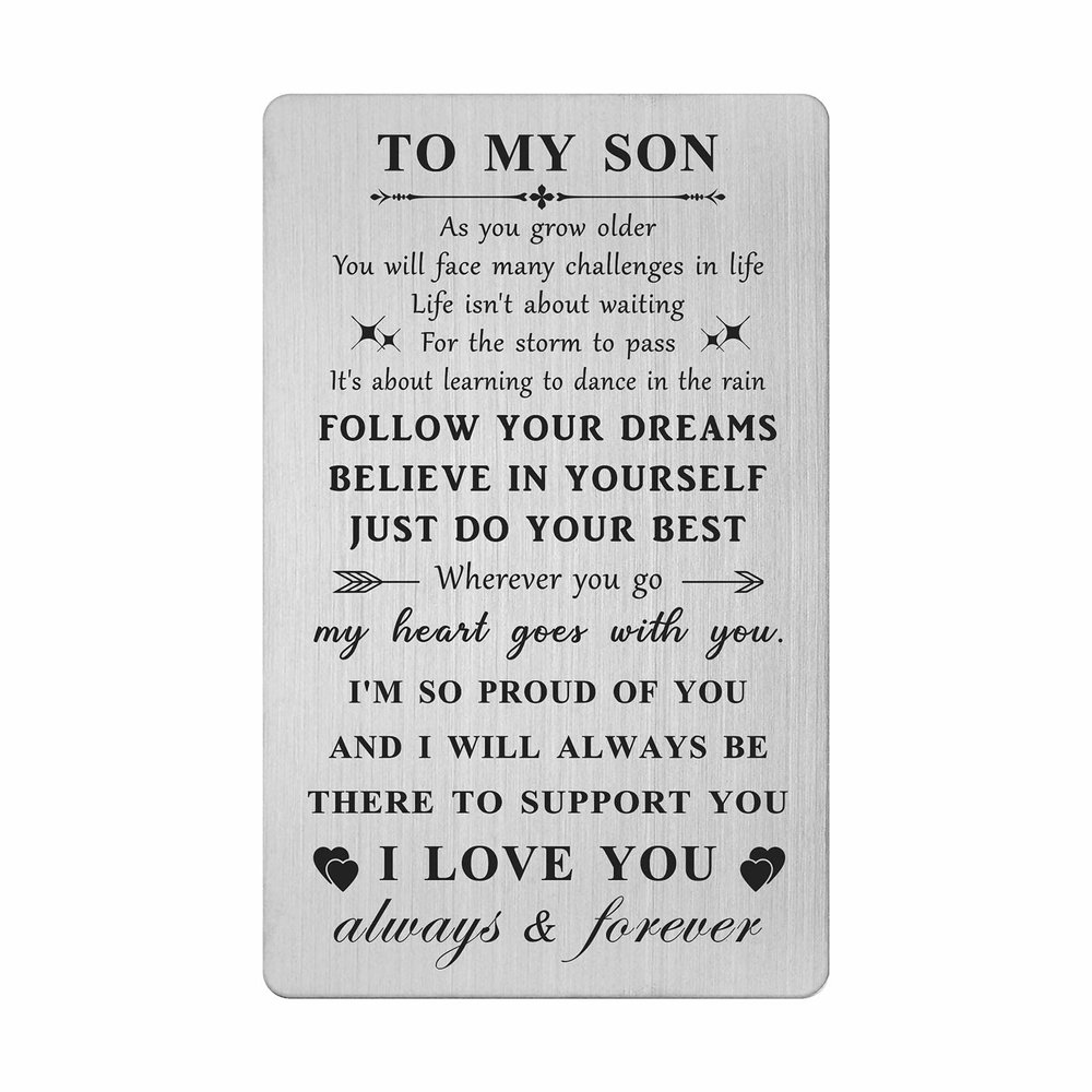 HYHYDHP Son Christmas Cards from Mom Dad - Fathers Day Card for Son - Son Graduation Gifts Birthday Ideas