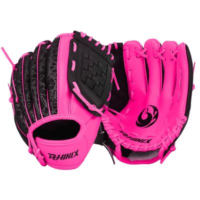 PHINIX Baseball Glove Tee-Ball Mitts for Kids Play & Training 8 .5"- 9" (9", Pink)