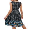 MOLERANI Women Summer Dresses Sleeveless Casual Loose Swing Button Down Midi Dress with Pockets(Black Blue Flower,XL) view 2
