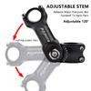 BUDAOWEN Bike Stem 25.4Mm/31.8Mm Aluminum Alloy Adjustable Mountain Bike Handlebar Stem Front Fork Stem Extender Adapter for Most Road City Accessories,31.8 * 130mm view 3