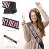 Birthday Girl Sash and Tiara Set - Pink and Black Glitter Sash, Crown, Rhinestone Headband for Women - Happy Birthday Decorations Accessories view 3