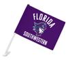 Florida Southwestern State College Buccaneers Logo Car Truck Flag with Window Clip On Pole Holder - Left Driver Side view 1