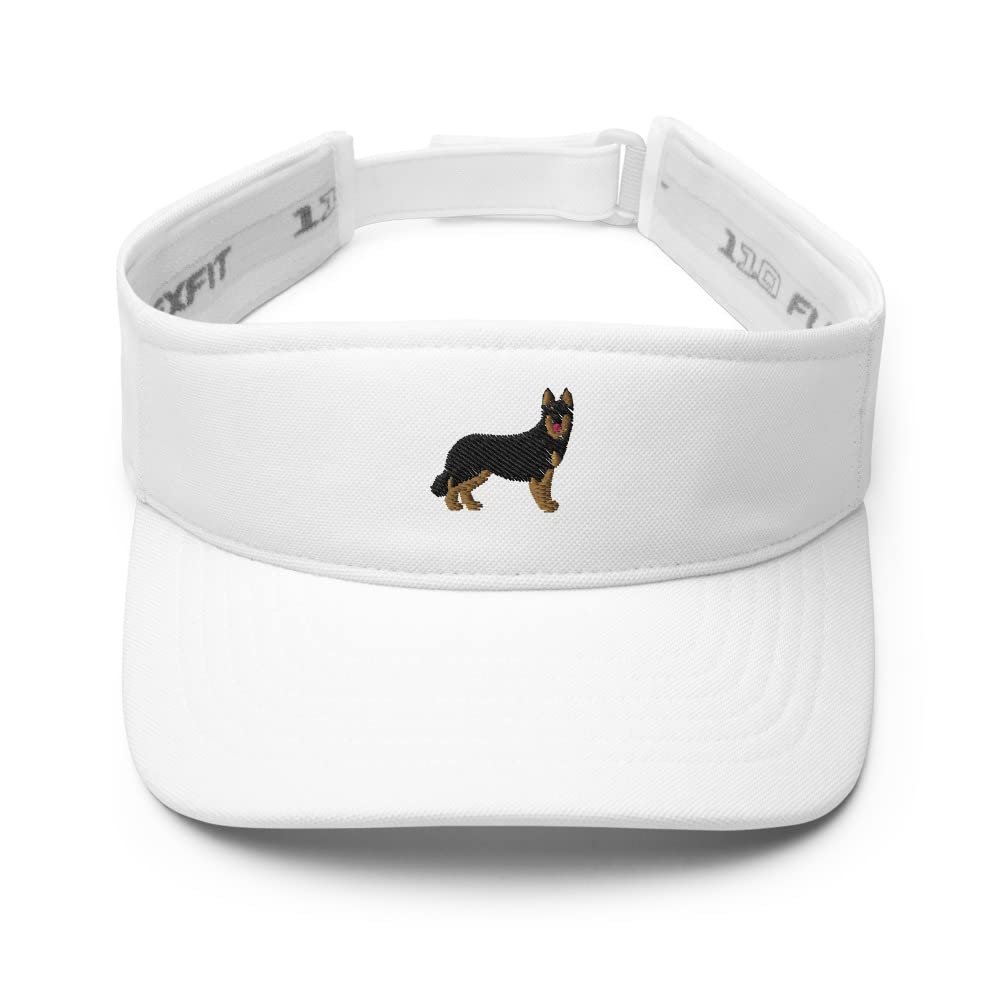German Shepherd hat, Embroidered Unisex Visor hat, German Shepherd Gifts, Dog mom dad hat. White