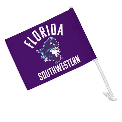Florida Southwestern State College Buccaneers Logo Car Truck Flag with Window Clip On Pole Holder - Right Passenger Side