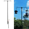 Camping Lantern Stand, Multipurpose Lightweight Adjustable Height Lantern Stand Pole Lamp Stand with Stake and Hook, Aluminum Alloy Outdoor Lantern Pole Hanger for Camping Outdoor Sporting Goods view 3