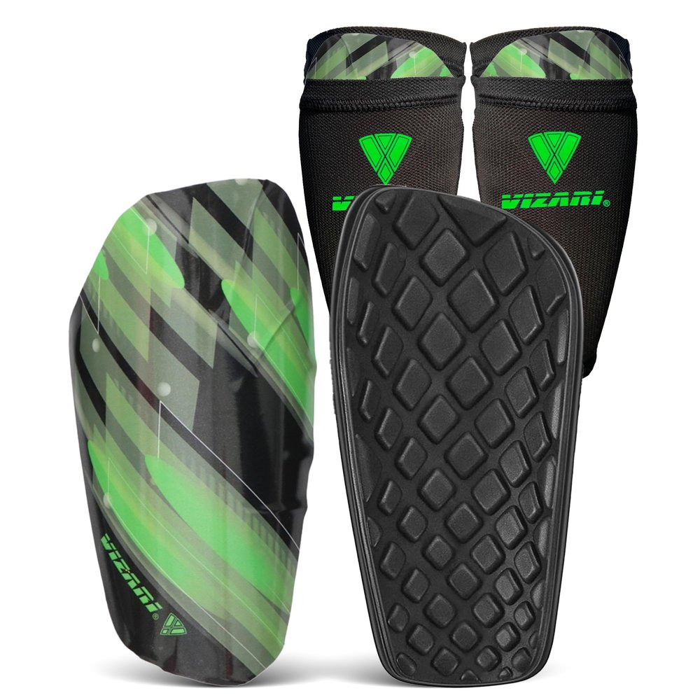 Vizari Unisex Soccer Shin Guards Slip in Design Lightweight & Durable Shinguards for Adults, Youth & Big Kids