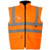 Mens High Visibility 2 Tone Puffer Bodywarmer Gilet Adults Hi Viz Zip Up Vest Winter Top (Intractive Bodywarmer Orange 4X-Large) view 1