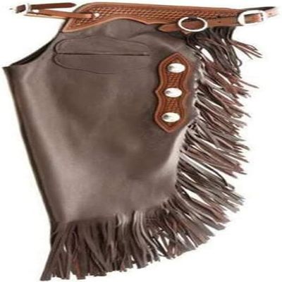 Custom Made Suede Leather Western Chinks/Chaps Soft Quality Leather Floral Handmade Tooled Bull Trail Riding (XX-Large)