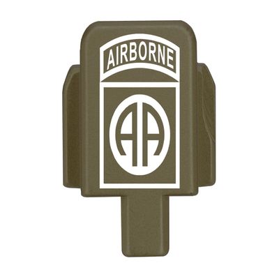 NDZ Performance Rear Slide Cover Plate for Sig P320 Series 9mm .40 .357 .45 ACP Laser Engraved Anodized Aluminum in Olive Drab Green, Made in The USA - US Army 82nd Airborne Division