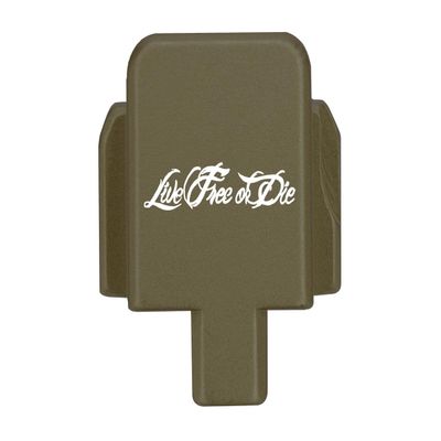 NDZ Performance Rear Slide Cover Plate for Sig P320 Series 9mm .40 .357 .45 ACP Laser Engraved Anodized Aluminum in Olive Drab Green, Made in The USA - Live Free Or Die Script