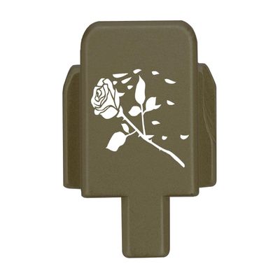 NDZ Performance Rear Slide Cover Plate for Sig P320 Series 9mm .40 .357 .45 ACP Laser Engraved Anodized Aluminum in Olive Drab Green, Made in The USA - Rose Swoosh Petals
