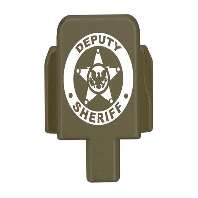 NDZ Performance Rear Slide Cover Plate for Sig P320 Series 9mm .40 .357 .45 ACP Laser Engraved Anodized Aluminum in Olive Drab Green, Made in The USA - Deputy Sheriff Eagle Logo