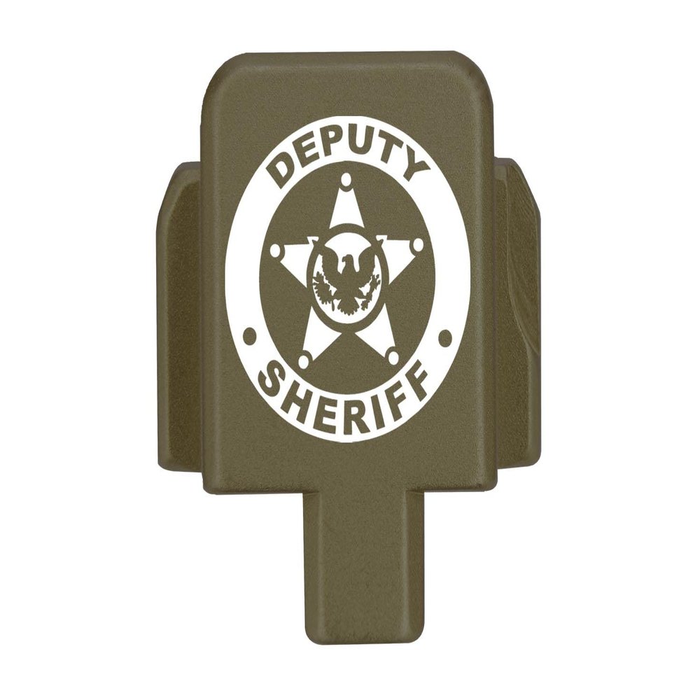 NDZ Performance Rear Slide Cover Plate for Sig P320 Series 9mm .40 .357 .45 ACP Laser Engraved Anodized Aluminum in Olive Drab Green, Made in The USA - Deputy Sheriff Eagle Logo