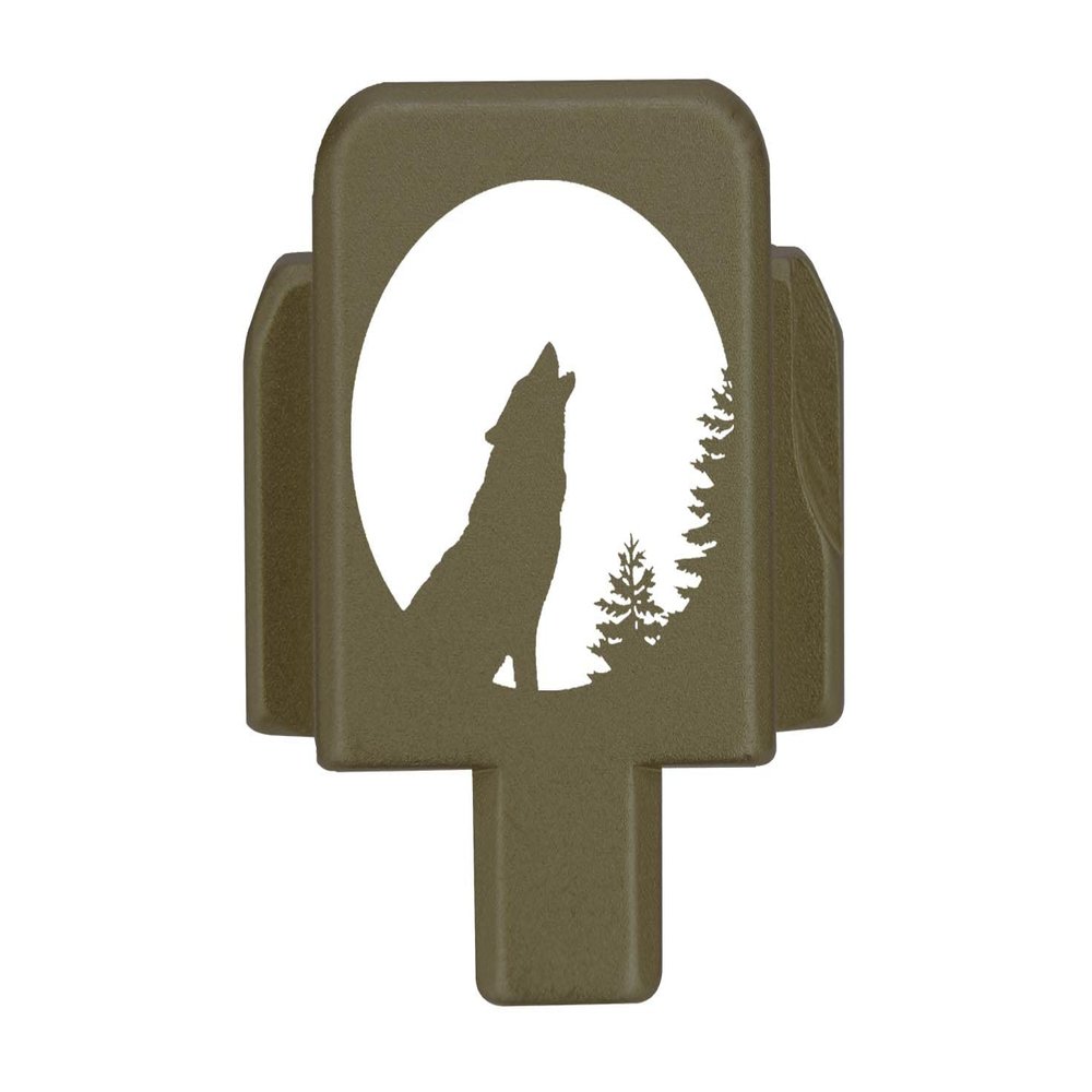 NDZ Performance Rear Slide Cover Plate for Sig P320 Series 9mm .40 .357 .45 ACP Laser Engraved Anodized Aluminum in Olive Drab Green, Made in The USA - Wolf Moon 3