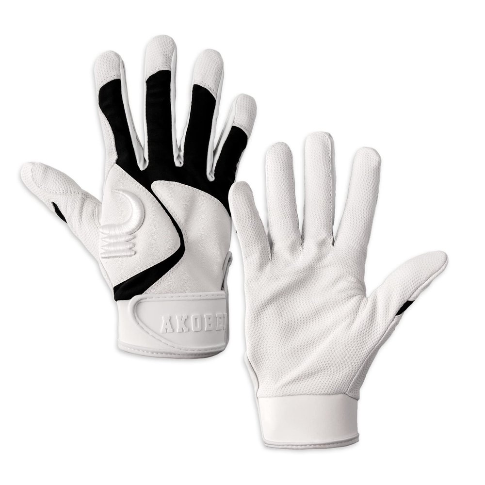 AKOBEN Jagwar Batting Gloves  Adult Baseball & Softball Batting Gloves for Men (Black, Extra Large)