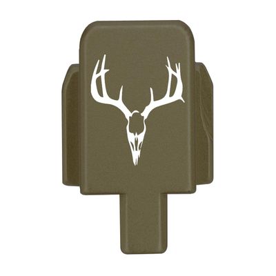 NDZ Performance Rear Slide Cover Plate for Sig P320 Series 9mm .40 .357 .45 ACP Laser Engraved Anodized Aluminum in Olive Drab Green, Made in The USA - Deer Skull 1