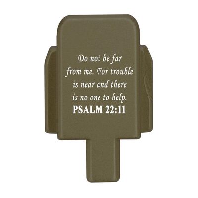 NDZ Performance Rear Slide Cover Plate for Sig P320 Series 9mm .40 .357 .45 ACP Laser Engraved Anodized Aluminum in Olive Drab Green, Made in The USA - Bible Psalm 22:11