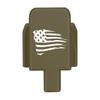NDZ Performance Rear Slide Cover Plate for Sig P320 Series 9mm .40 .357 .45 ACP Laser Engraved Anodized Aluminum in Olive Drab Green, Made in The USA - US Flag Tattered, Made in The USA view 1