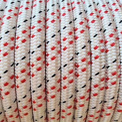 MarineNow Double Braid Polyester Low Stretch Sailing Rope Choose Size/Length/Color (6 mm (1/4"), 110 ft, Red & Black Fleck)