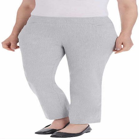 Hilary Radley Womens Pull On Ankle Pant (as1, Alpha, 3X_l, Regular, Regular, Light Gray Heather)