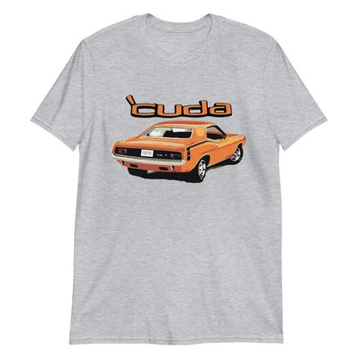 1970 Barracuda Cuda 340ci Hardtop Muscle Car T-Shirt Sport Grey