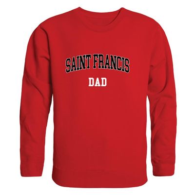 W Republic Saint Francis University Red Flash Dad Fleece Crewneck Pullover Sweatshirt Red Large