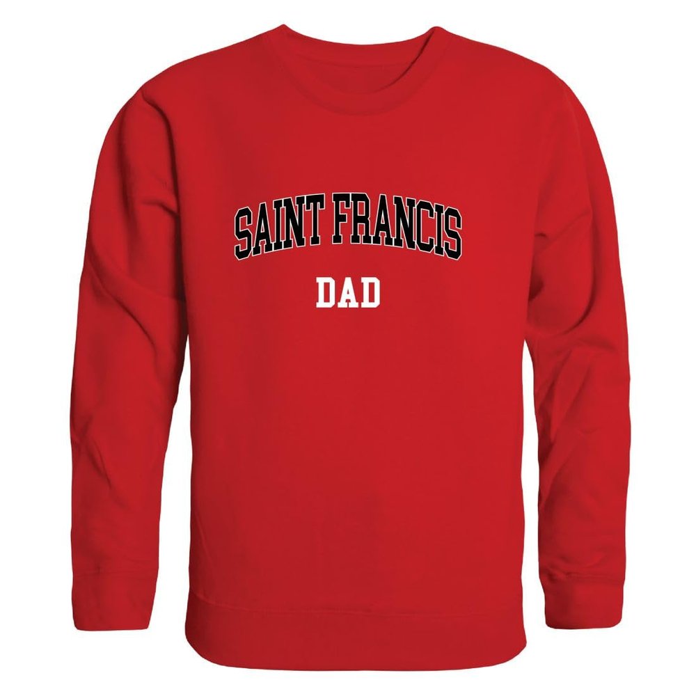 W Republic Saint Francis University Red Flash Dad Fleece Crewneck Pullover Sweatshirt Red Large