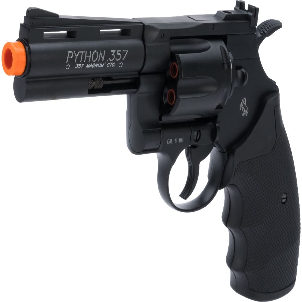 Evike Airsoft - Colt Python Metal .357 Magnum High Power CO2 Airsoft Revolver by Cybergun (Length: 4" / High Power)