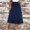 CZRLHYT Women's 28" Knee Length Skorts Skirts Athletic Modest Long Skorts with Pocket Navy 3XL view 3