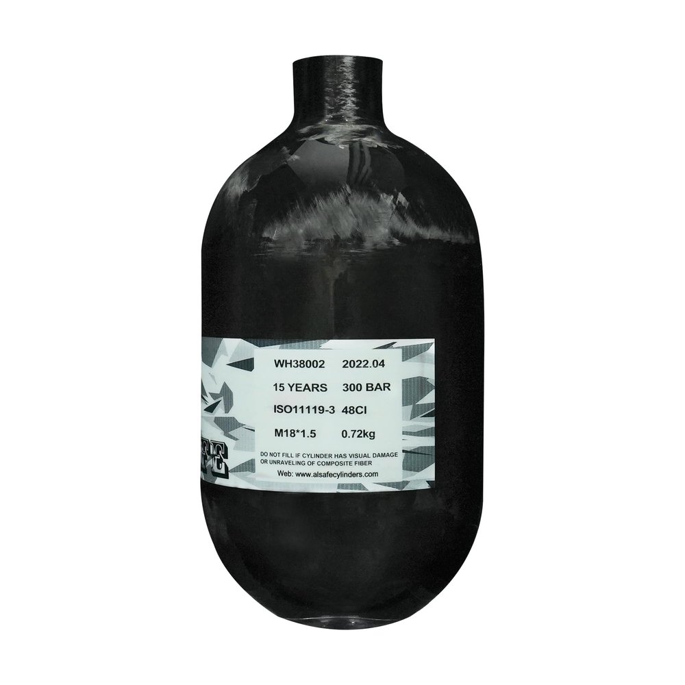 TUXING 4500Psi Carbon Fiber HPA Tank 48Ci/0.8L, PCP Air Tank Gas Cylinder, for PCP Air Rifles Paintball Gun FX Thread M18 * 1.5